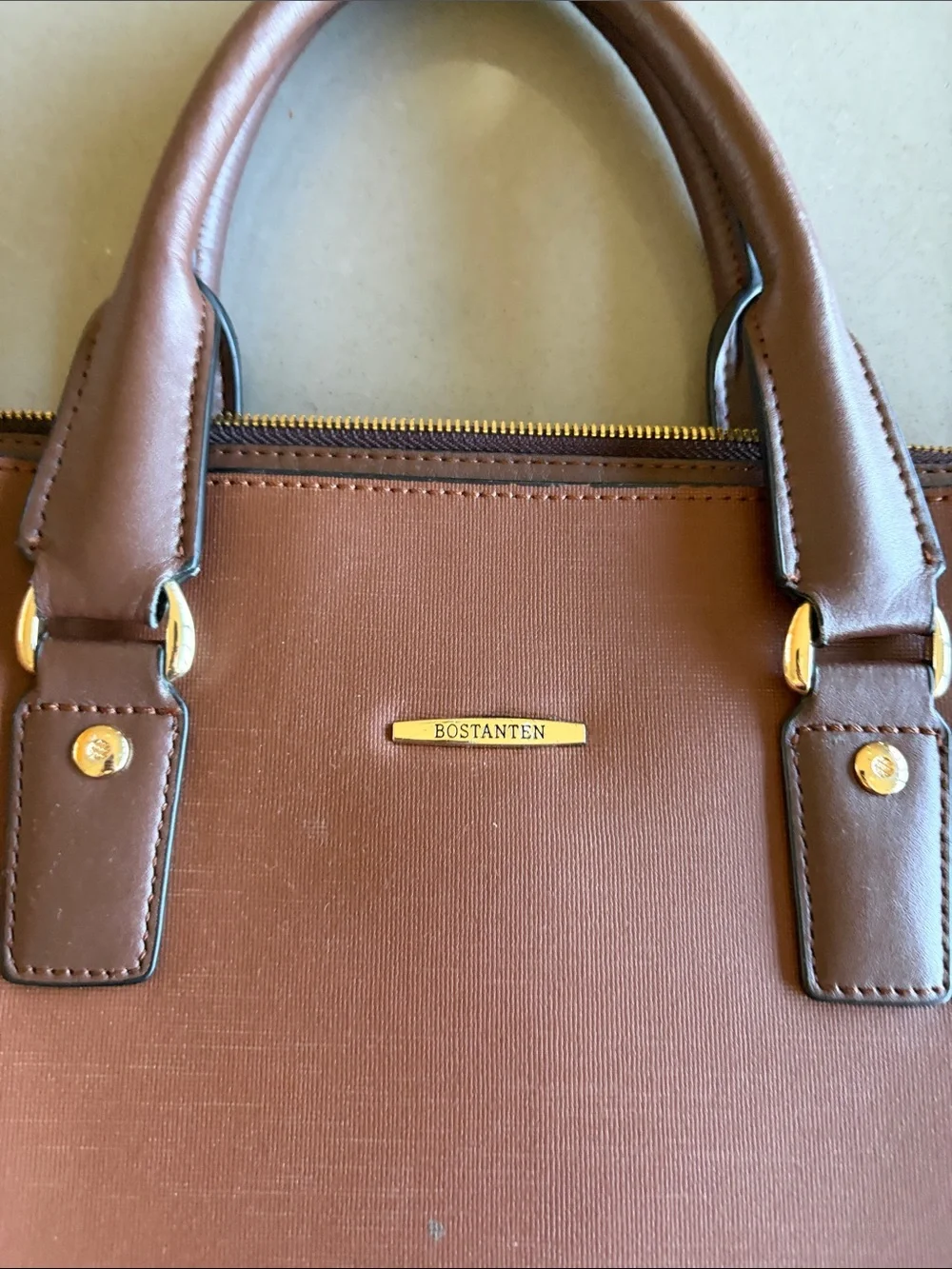 Women’s Brown Leather Laptop Bag with Detachable Strap